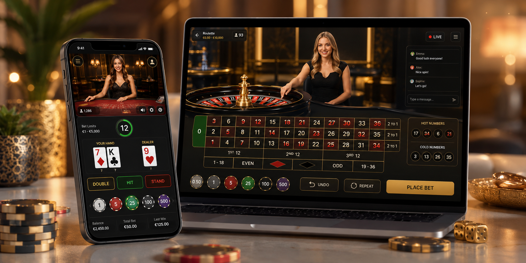 Lobby casino dal vivo su smartphone e desktop